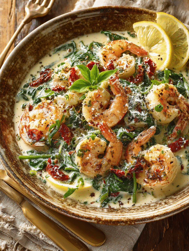 Creamy Tuscan Shrimp with Garlic