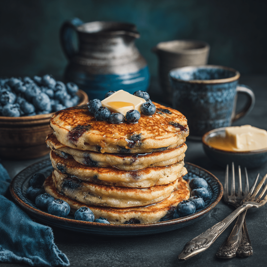Easy Protein Pancakes with Blueberries