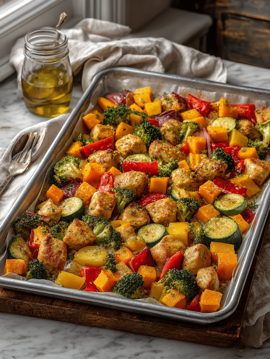 Sheet Pan Chicken with Rainbow Vegetables
