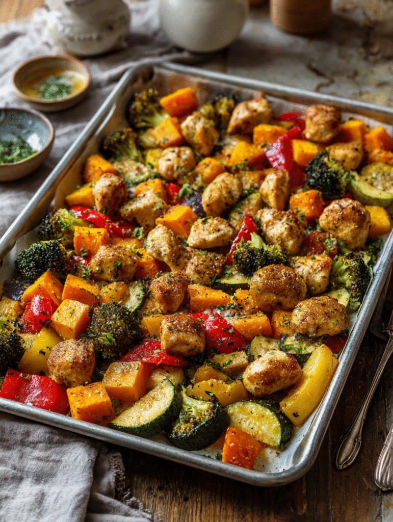 Sheet Pan Chicken with Rainbow Vegetables