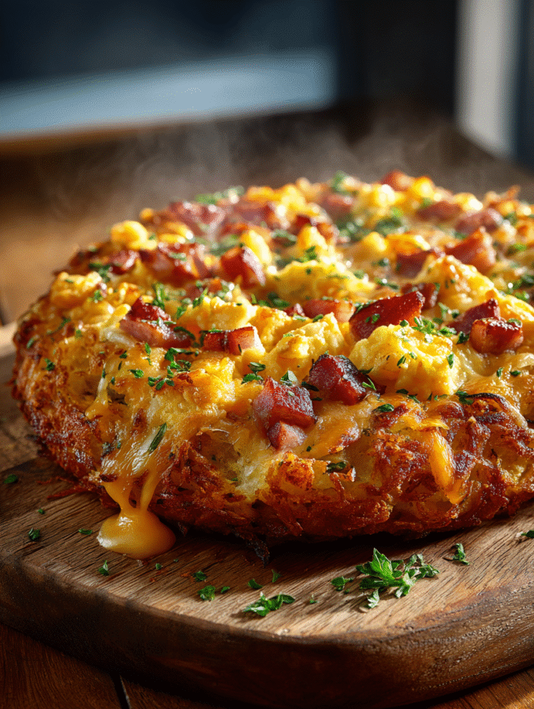 Easy Breakfast Pizza with Hash Brown Crust