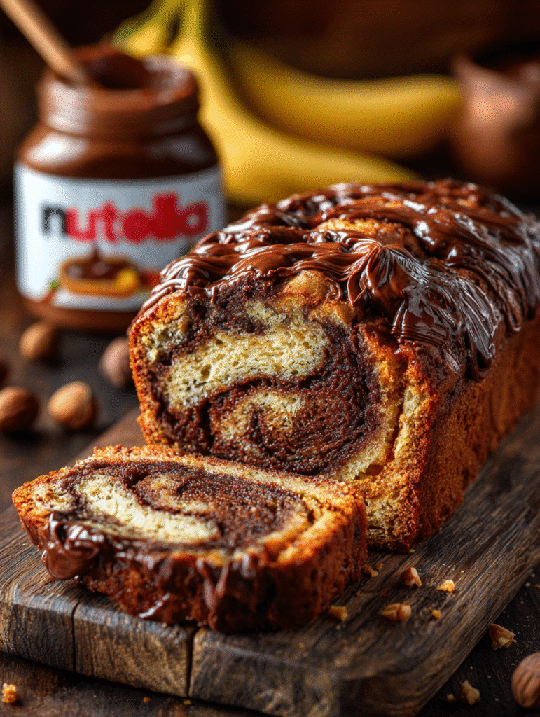 Nutella Swirled Banana Bread