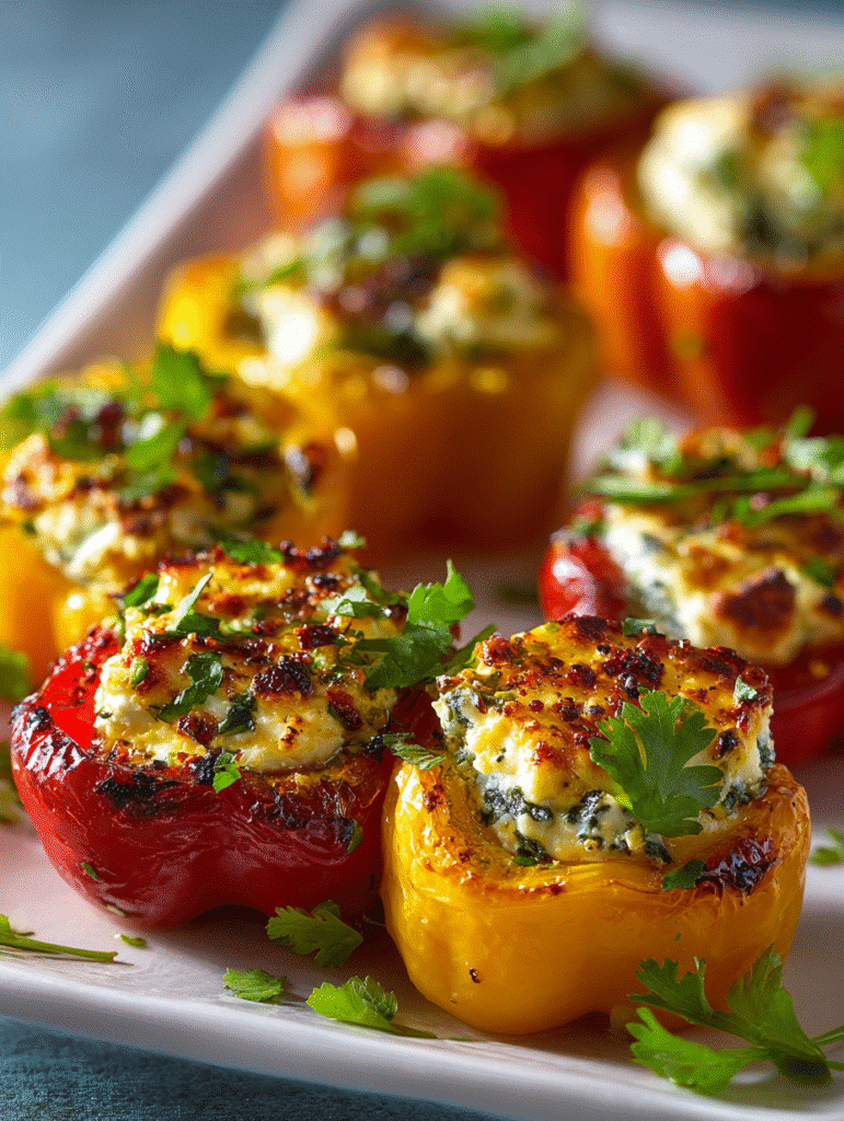 Stuffed Mini Peppers with Goat Cheese