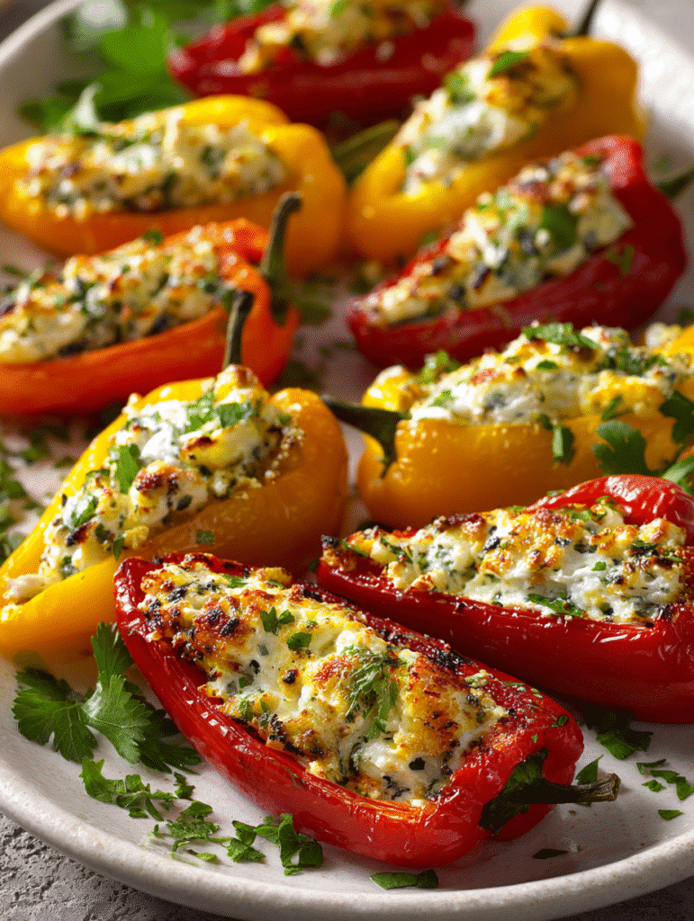 Stuffed Mini Peppers with Goat Cheese