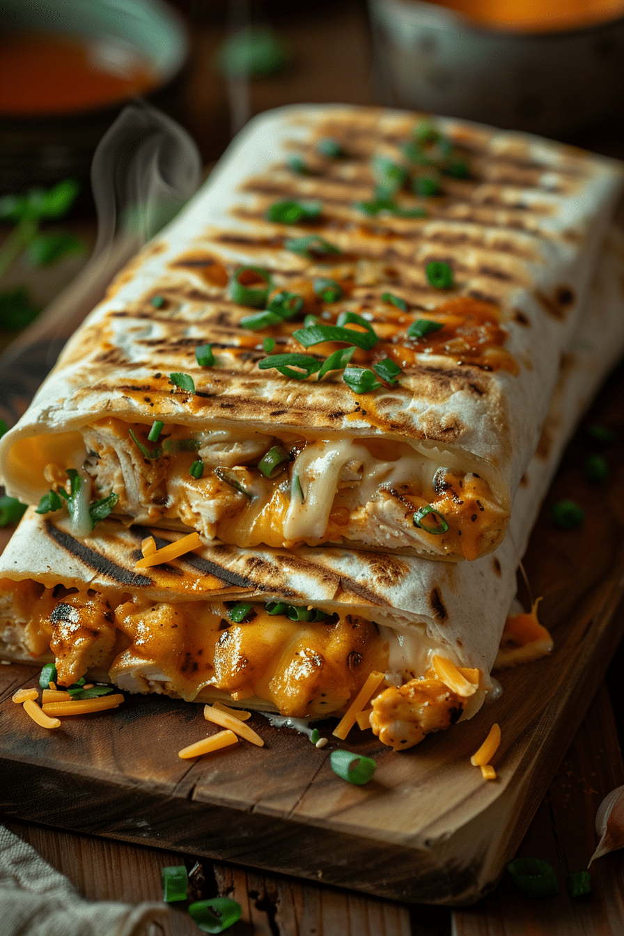Cheesy Garlic Chicken Wraps