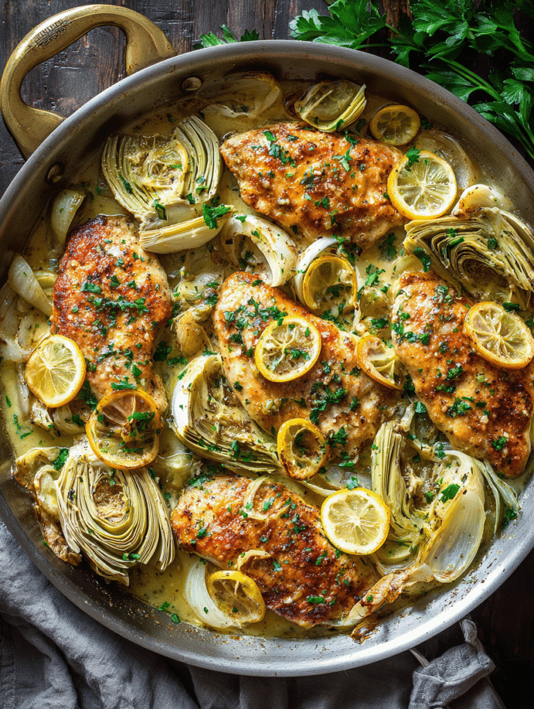 Chicken and Artichoke Hearts Skillet
