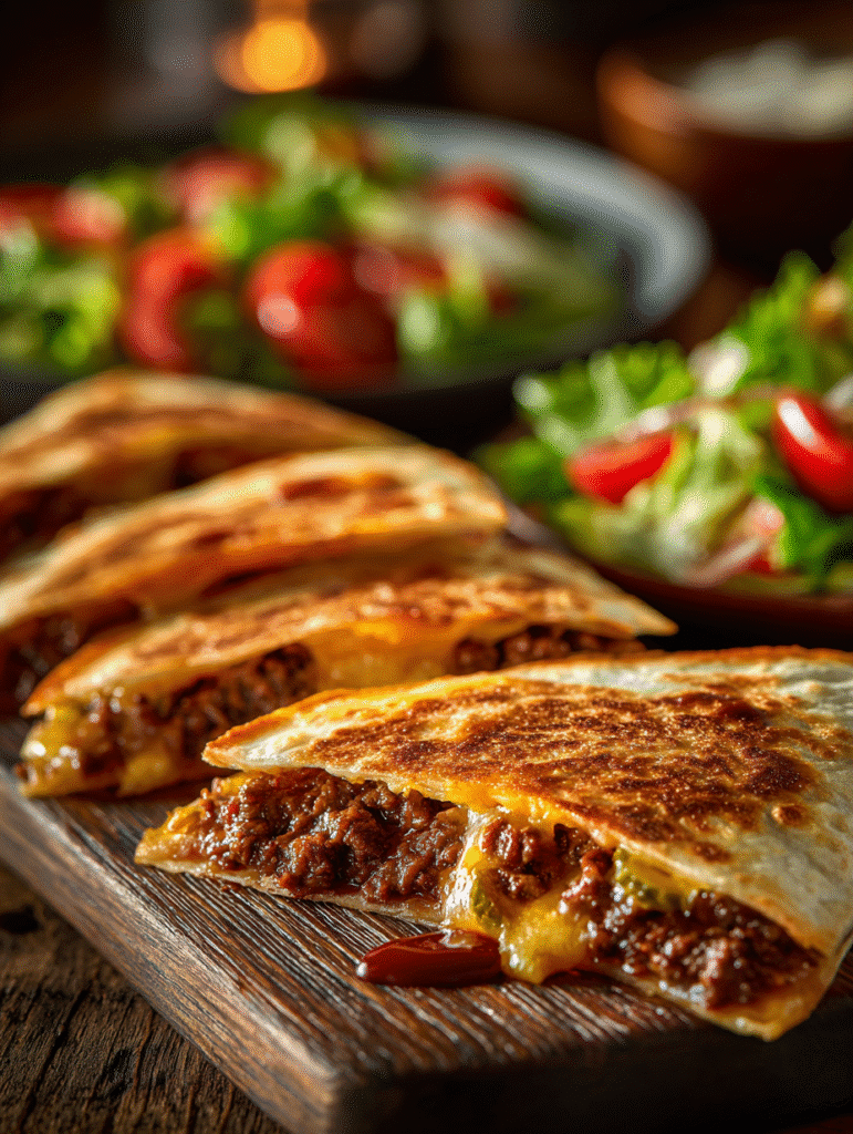 Easy Cheeseburger Quesadillas