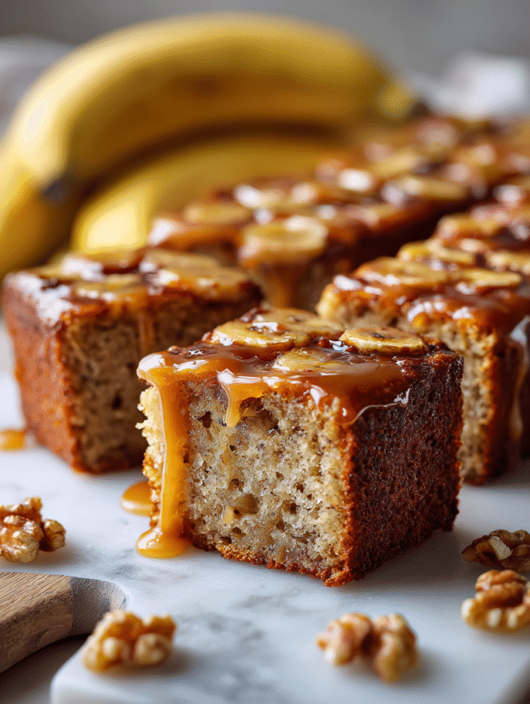 Banana Bread Bars with Brown Butter Glaze
