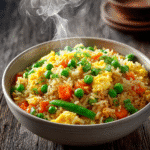 Egg Fried Rice with Frozen Vegetables