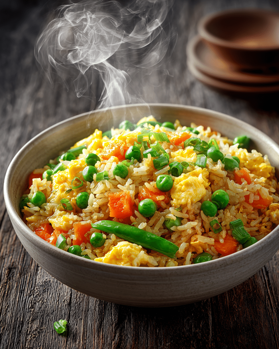 Egg Fried Rice with Frozen Vegetables