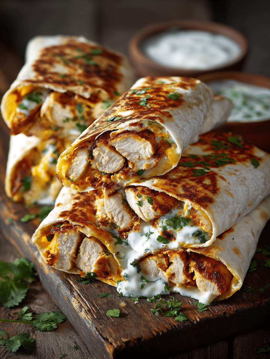 Quick Ranch Chicken Wraps