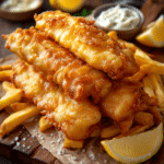 Crispy battered fish fillets