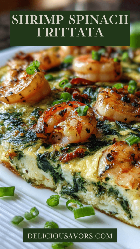 Sliced quick shrimp and spinach frittata with avocado, oven-baked for keto diets.