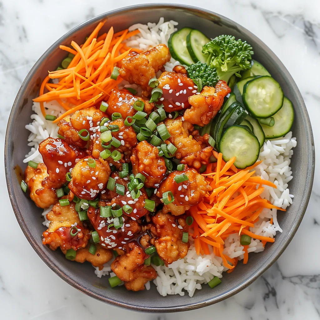 Honey BBQ Crispy Chicken Rice Bowl Recipe