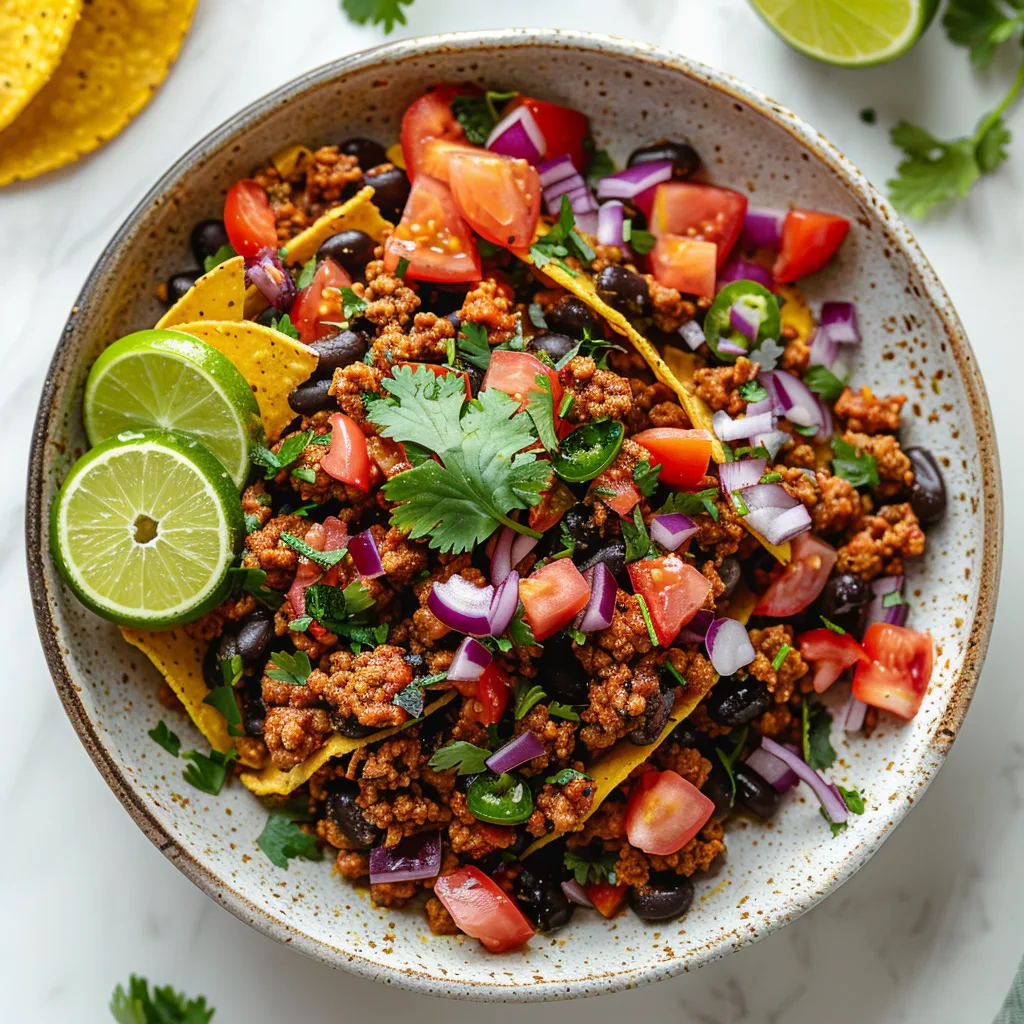 Ground Turkey Taco Skillet with Flavorful Toppings