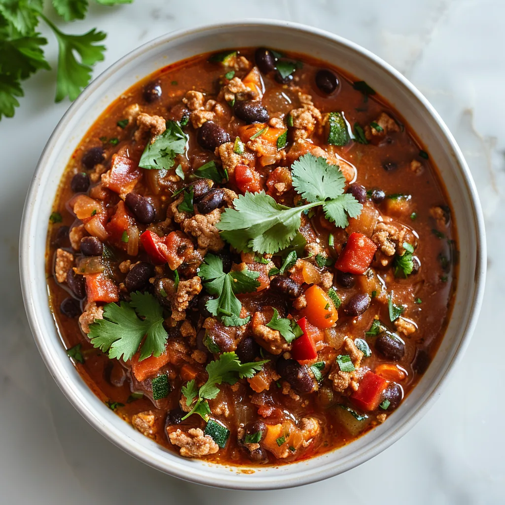 Turkey Chili with Veggies and Black Beans