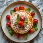Strawberry Soufflé Pancakes with Jam and Whipped Cream