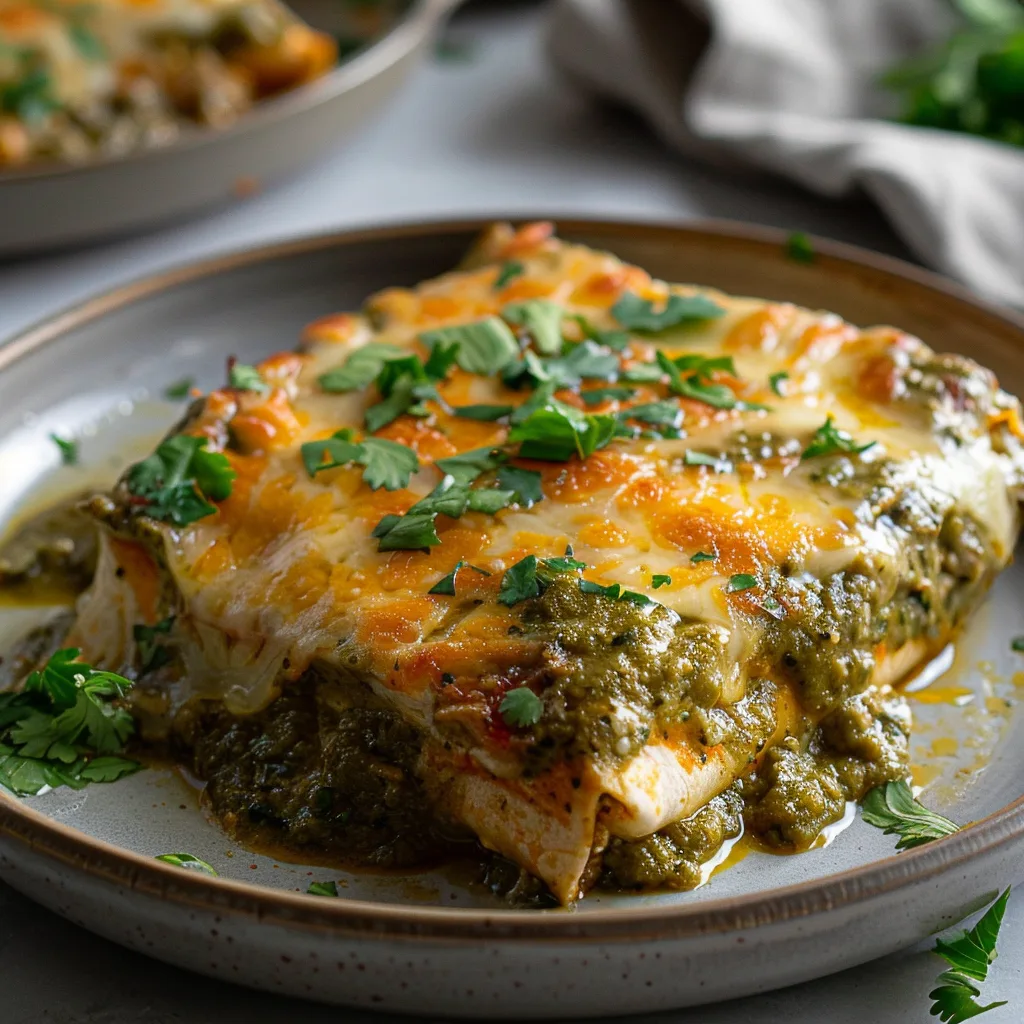 Salsa Verde Chicken Enchilada Casserole: A Flavorful Layered Delight