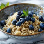Healthy Breakfast Quinoa with Blueberries