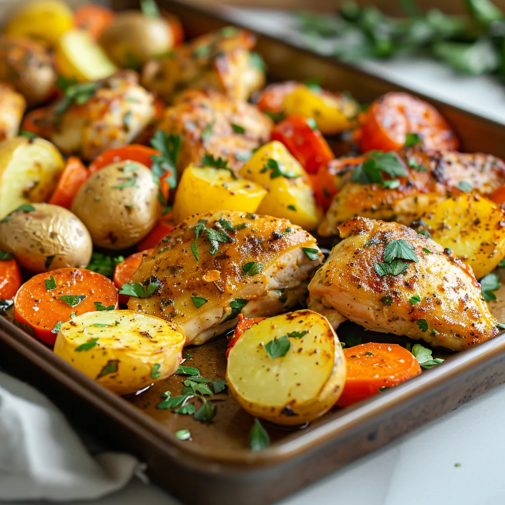 Turmeric Ginger Chicken and Veggie Sheet Pan Dinner