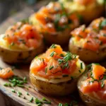 Crispy Smashed Potato and Smoked Salmon Bites
