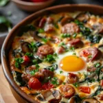 Sausage Spinach and Mushroom Egg Casserole Recipe