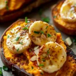 Mashed Banana Sweet Potato Toast with Almond Butter