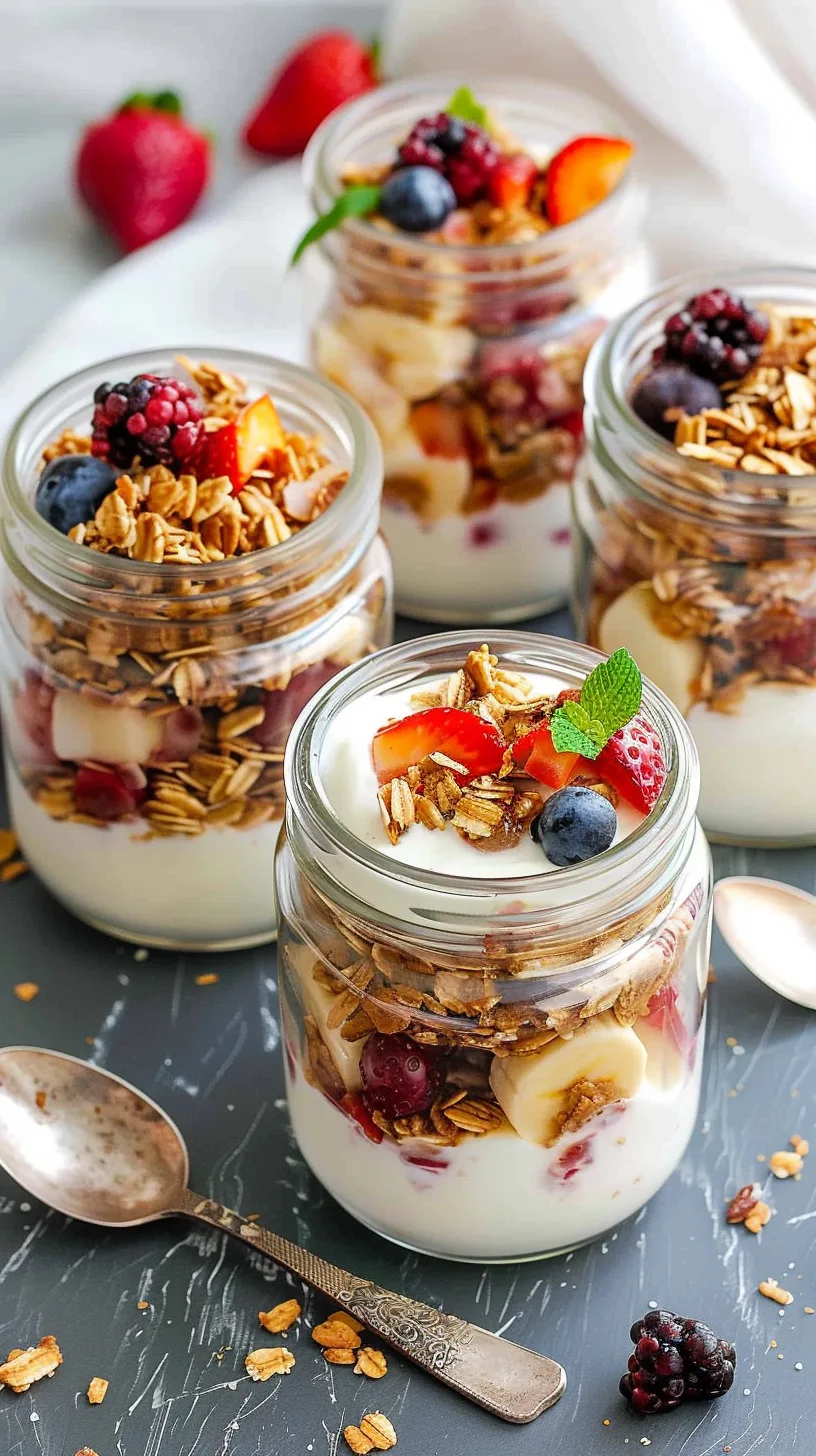 Meal Prep Fruit and Yogurt Parfaits with Granola