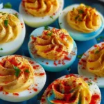 Red, White and Blue Deviled Eggs for Patriotic Holidays