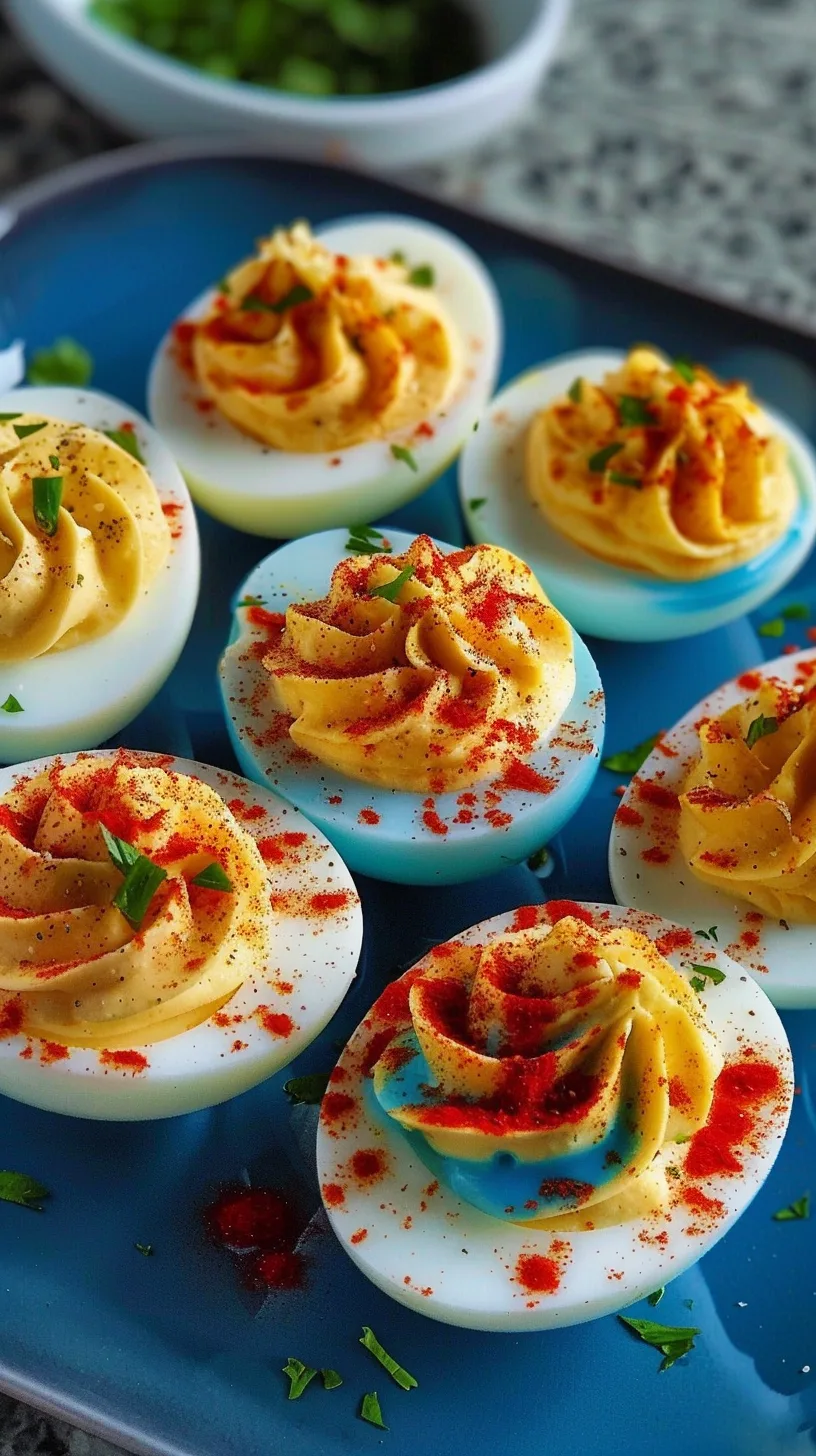 Red, White and Blue Deviled Eggs for Patriotic Holidays