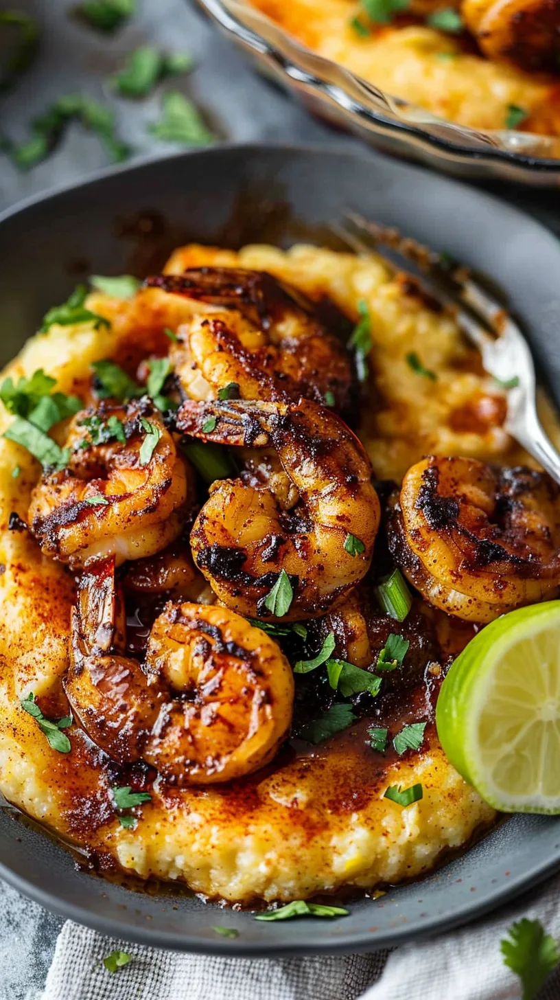 Blackened Shrimp and Grits Recipe with Cheesy Grits