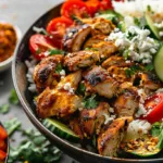 Chicken Shawarma Bowl with Hummus and Tzatziki