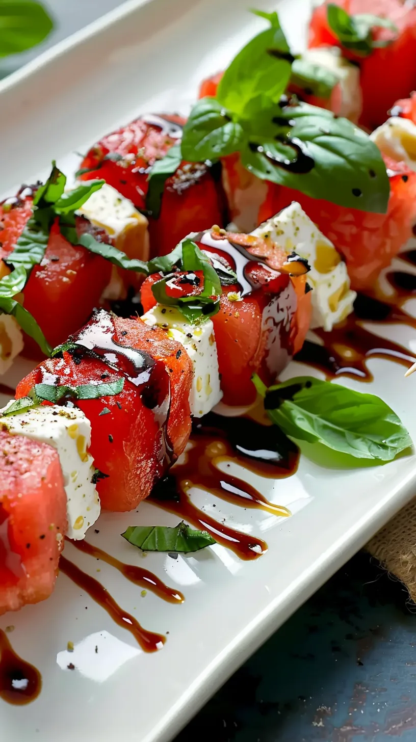 Easy Watermelon Feta Skewers Recipe with Fresh Mint