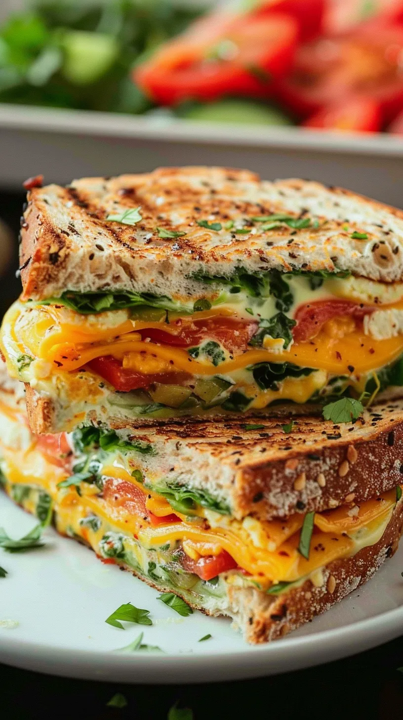 Cheesy Meal Prep Veggie Breakfast Sandwiches (5-Minute Prep)