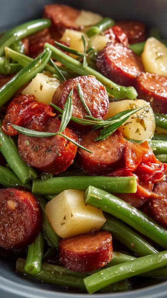 Crockpot Kielbasa and Green Beans Recipe
