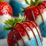 Easy Chocolate Covered Red White And Blue Strawberries