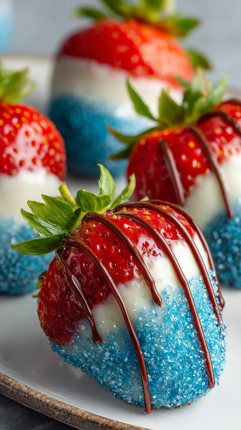 Easy Chocolate Covered Red White And Blue Strawberries