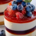 Patriotic Layered Panna Cotta Mousse Dessert Recipe