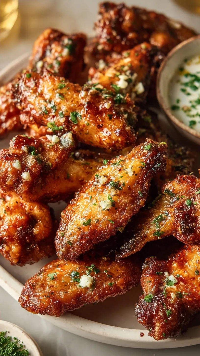 The Crispiest Garlic Butter Chicken Wings Recipe
