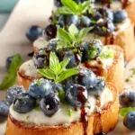 Blueberry Basil Bruschetta with Creamy Goat Cheese