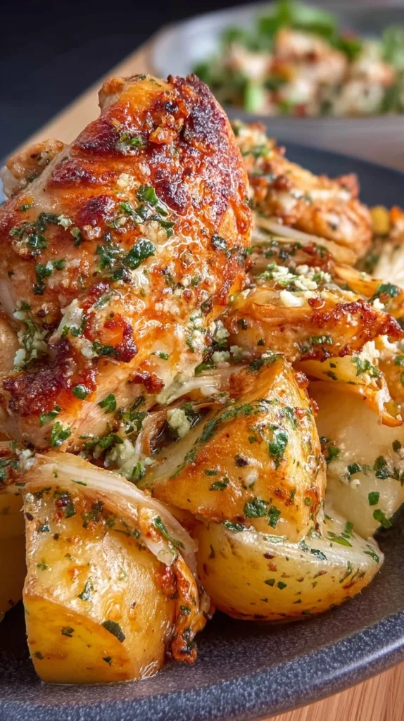 Garlic Parmesan Crockpot Chicken and Potatoes Recipe