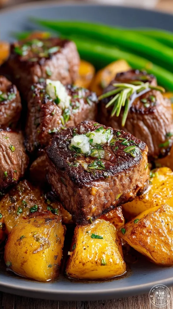 Garlic Butter Steak Bites and Potatoes Recipe