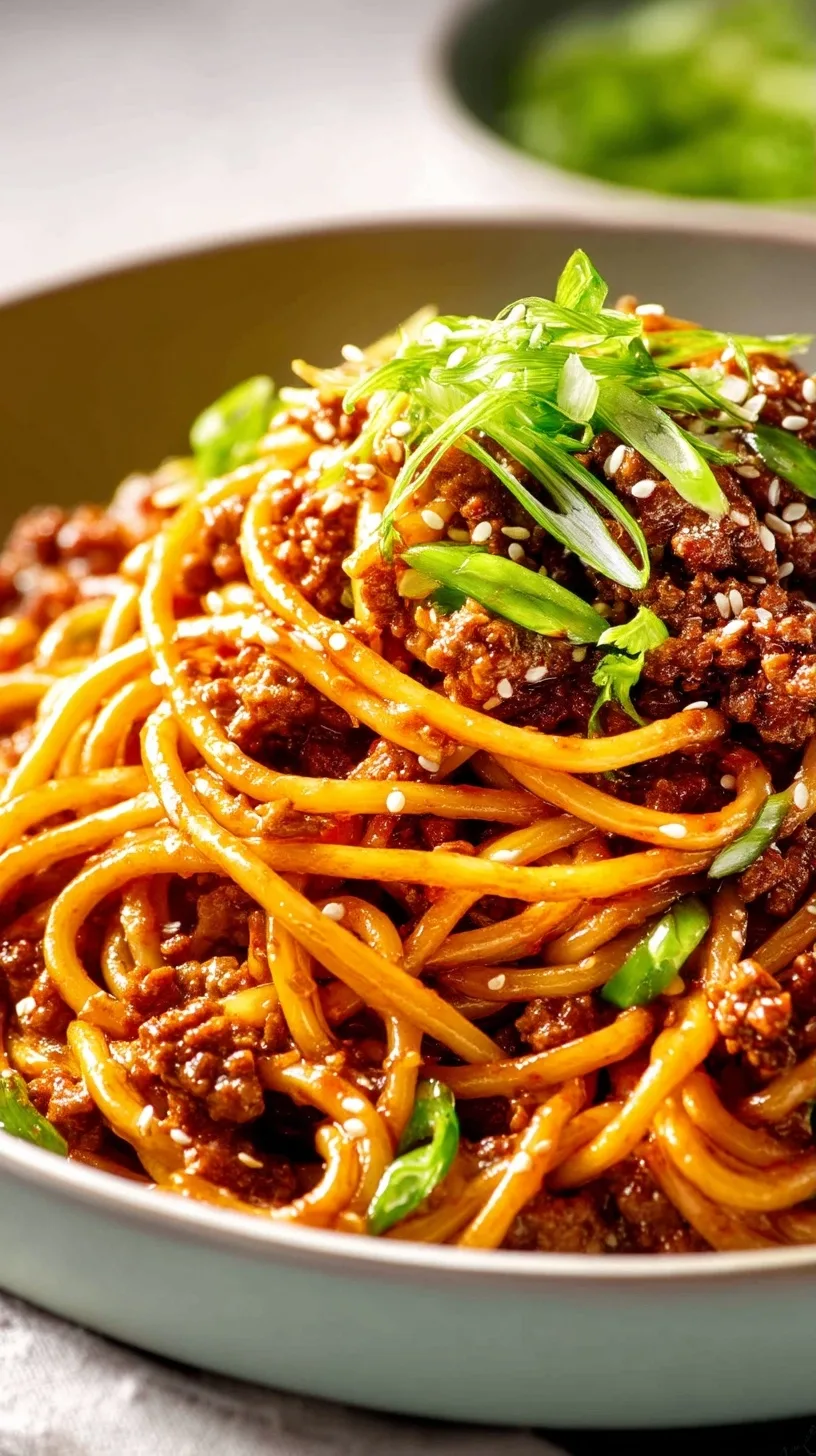 Mongolian Ground Beef Noodles Recipe