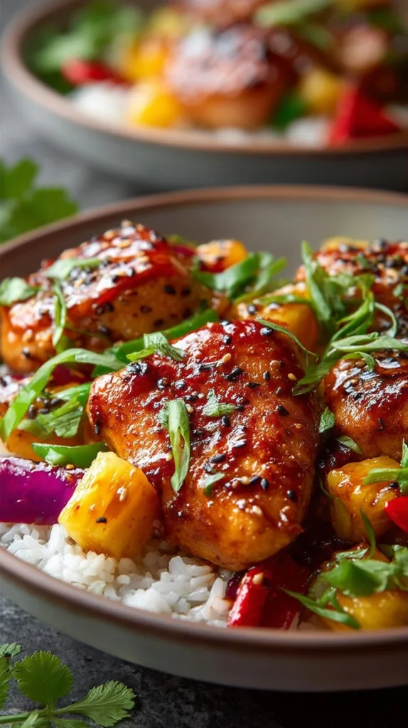 Sheet Pan Hawaiian Chicken with Fresh Pineapple