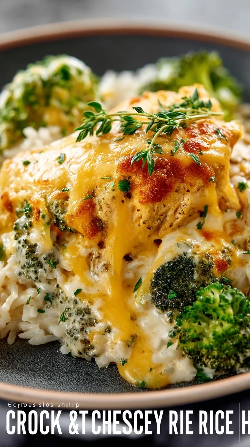 Crock Pot Cheesy Broccoli Chicken and Rice