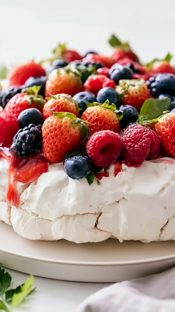 Patriotic Pavlova Recipe with Fresh Berries
