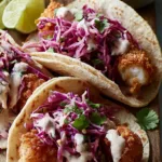 Crispy Fish Tacos With Red Cabbage Slaw