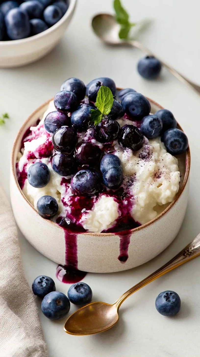 Rice Pudding with Blueberries: A Creamy Homemade Dessert