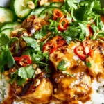 Chicken Satay Rice Bowls with Creamy Peanut Sauce