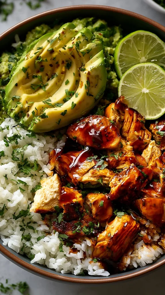 Honey Lime Chicken & Avocado Rice Bowl Recipe